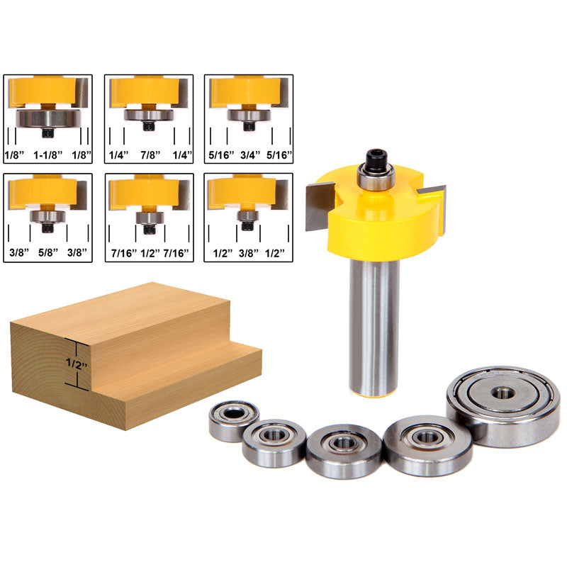 10 Bit 1/2" & 1/4" Shank Router Bit Set