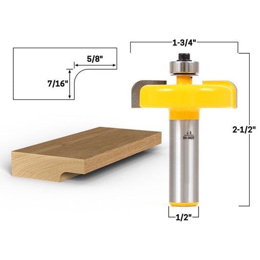 Raised Panel Backcutter 1/2" Shank Router Bit