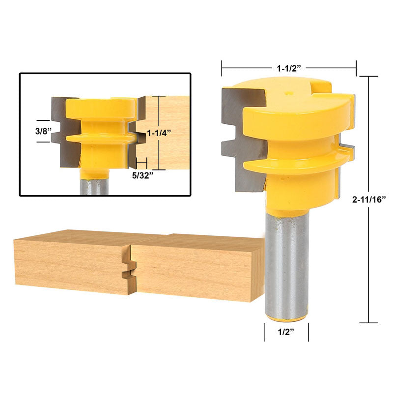 3PCS Jointing Router Bit Set Lock Miter Glue Joint Drawer Front