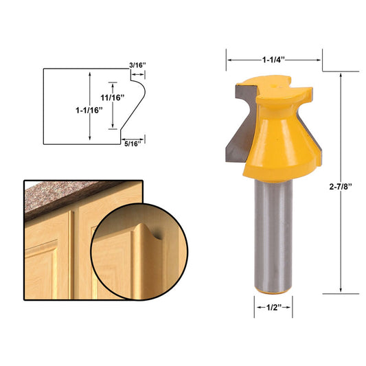 Door Lip & Finger Grip 1/2" Shank Router Bit