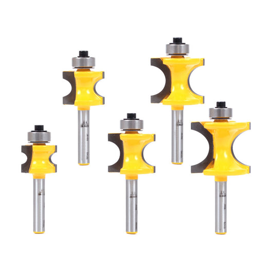 5 Bit Bullnose 1/4" Shank Router Bit Set