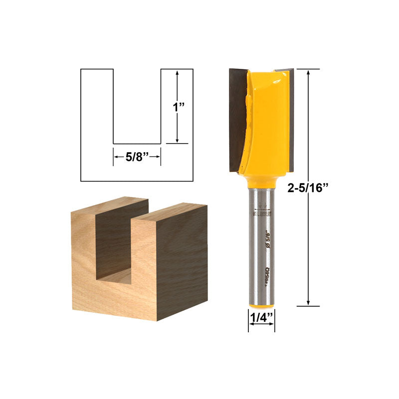 Straight/Dado 5/8"W x 1"H 1/4" Shank Router Bit