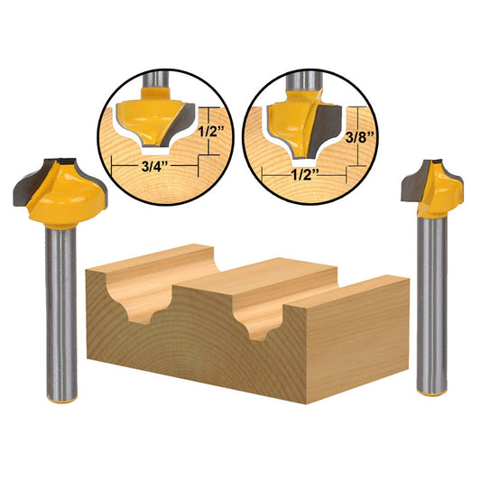 2 Bit Ogee Groove 1/4" Shank Router Bit Set