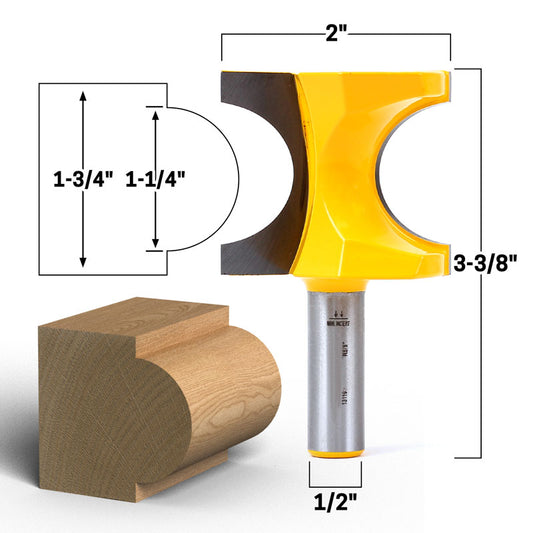 1 1/4" Bead Bullnose 1/2" Shank Router Bit