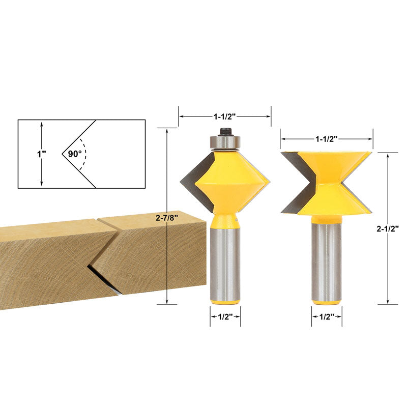 Edge Banding Router Bit Set V Design Tongue & Groove