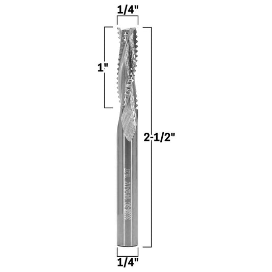 1/4" 3 Flute Upcut Spiral Rougher End Mill 1/4" Shank CNC Router Bit