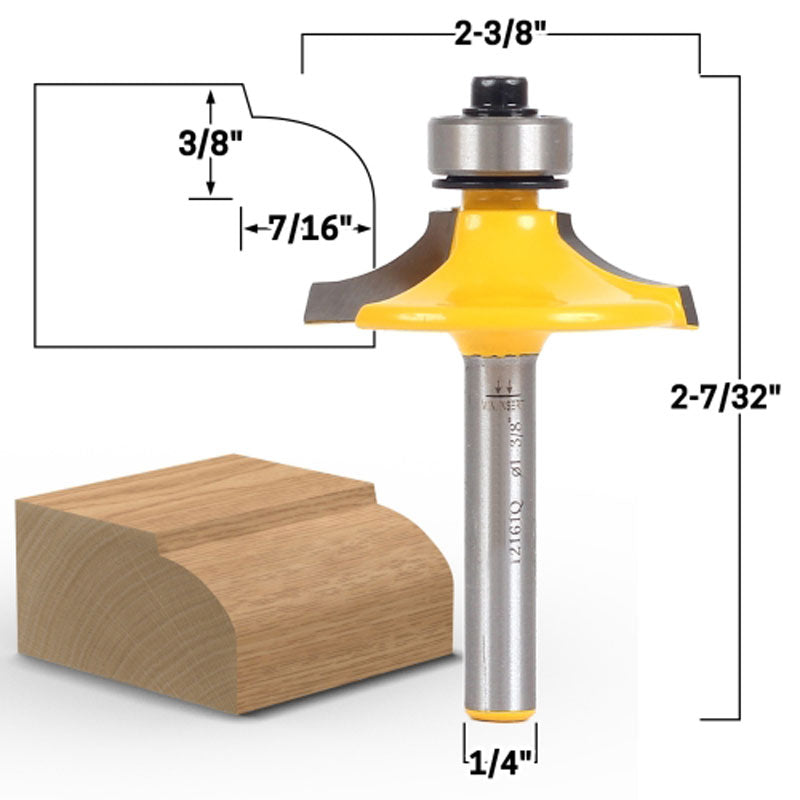 4 Bit Door and Drawer Front Edging 1/4" Shank Router Bit Set