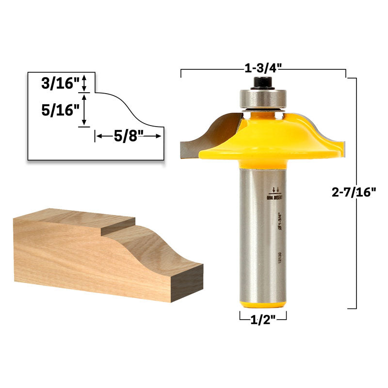 1 3/4" Diameter Raised Panel 1/2" Shank Router Bit