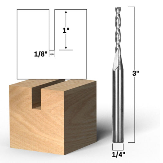 1/8" Dia. 2 Flute Upcut Spiral End Mill 1/4" Shank CNC Router Bit