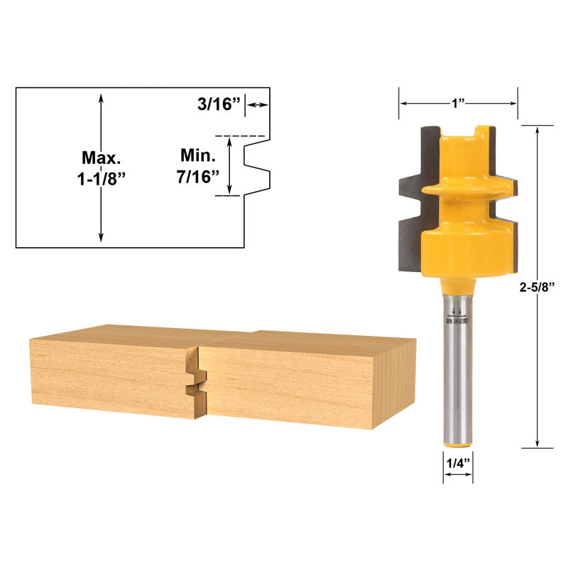 Glue Joint 1/4" Shank Router Bit Medium Reversible