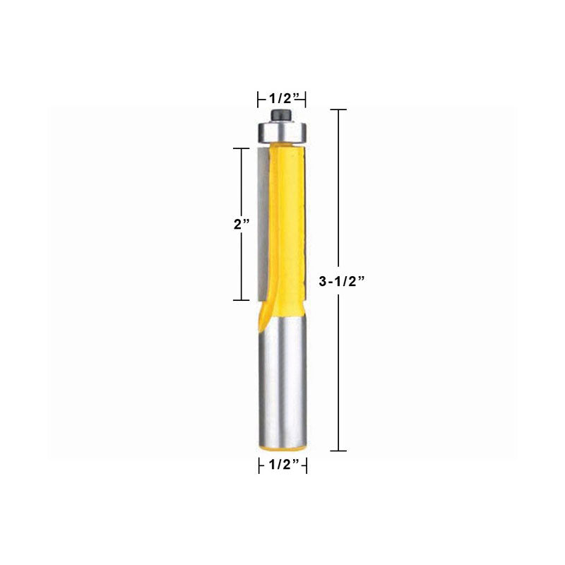 Flush Trim End Bearing 2" X 1/2" 1/2" Shank Router Bit