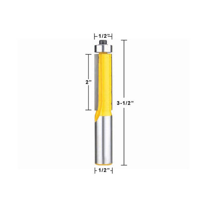 Flush Trim End Bearing 2" X 1/2" 1/2" Shank Router Bit