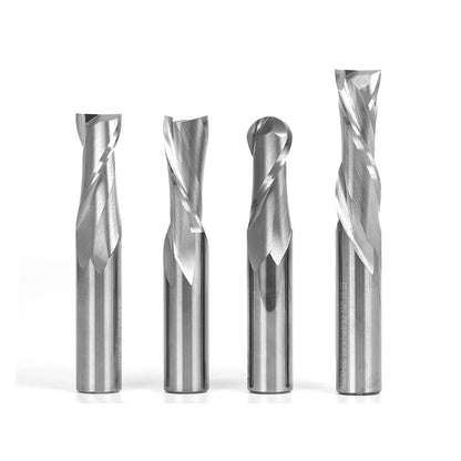 4 Bit Solid Carbide Endmill 1/2" Diameter X 1 1/4" Cutting Length 1/2" Shank CNC Router Bit Set