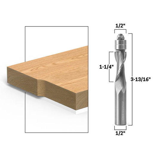 1/2" Up Cut Flush Trim Solid Carbide Spiral 1/2" Shank Router Bit