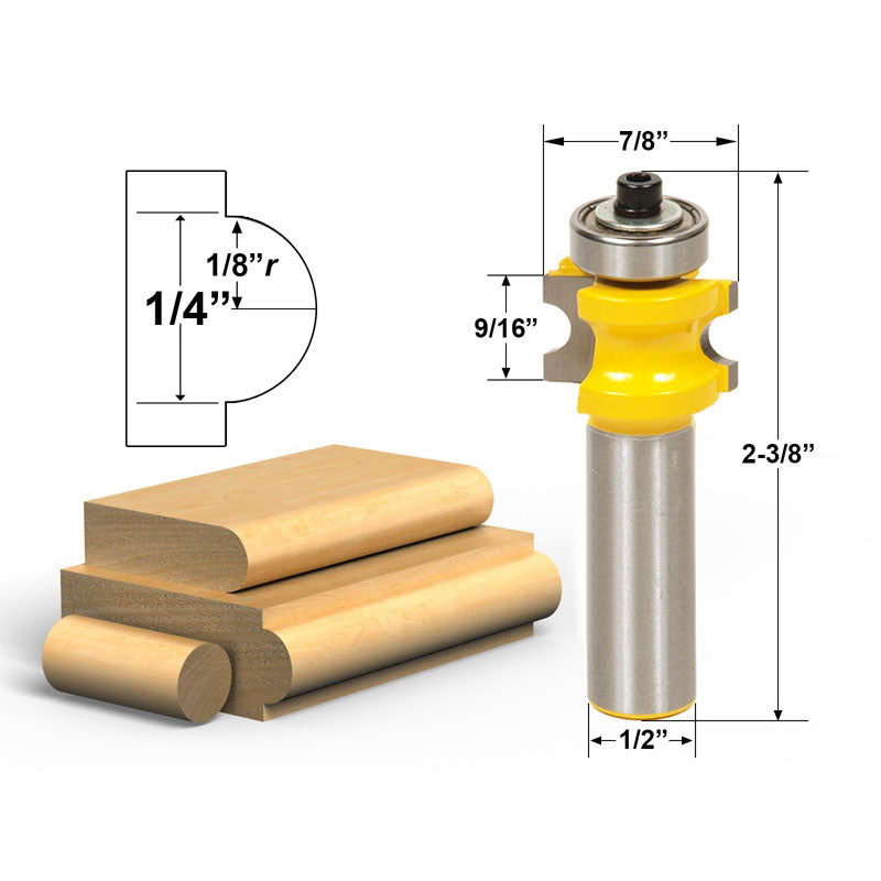 Bullnose 1/8"r 1/4" bead 1/2" Shank Router Bit