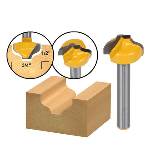 Ogee Groove Router Bit 1/4" Shank 3/4" Diameter