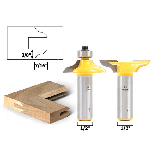 Medium Ogee 2 Bit Matching Entry Door Profile 1/2" Shank Router Bit Set