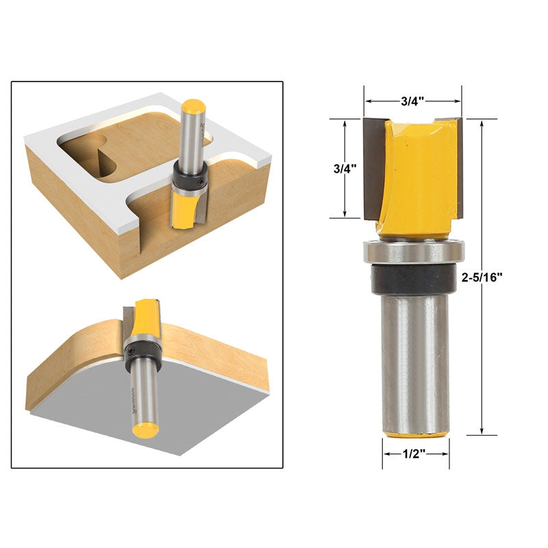 Pattern Trim Template Trim 3/4" X 3/4" 1/2" Shank Router Bit