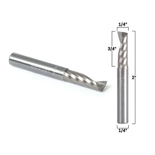 1/4" Diameter O Flute Upcut Spiral End Mill 1/4" Shank CNC Router Bit