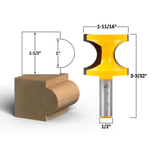 1" Bead Bullnose 1/2" Shank Router Bit