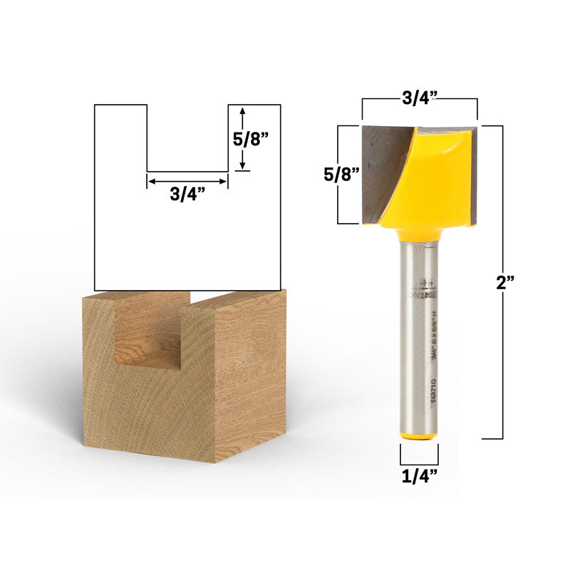 3/4" Diameter Bottom Cleaning 1/4 Shank Router Bit