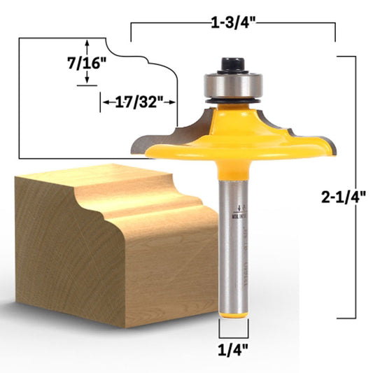 Classical Euro Style Door and Drawer Front Edging 1/4" Shank Router Bit