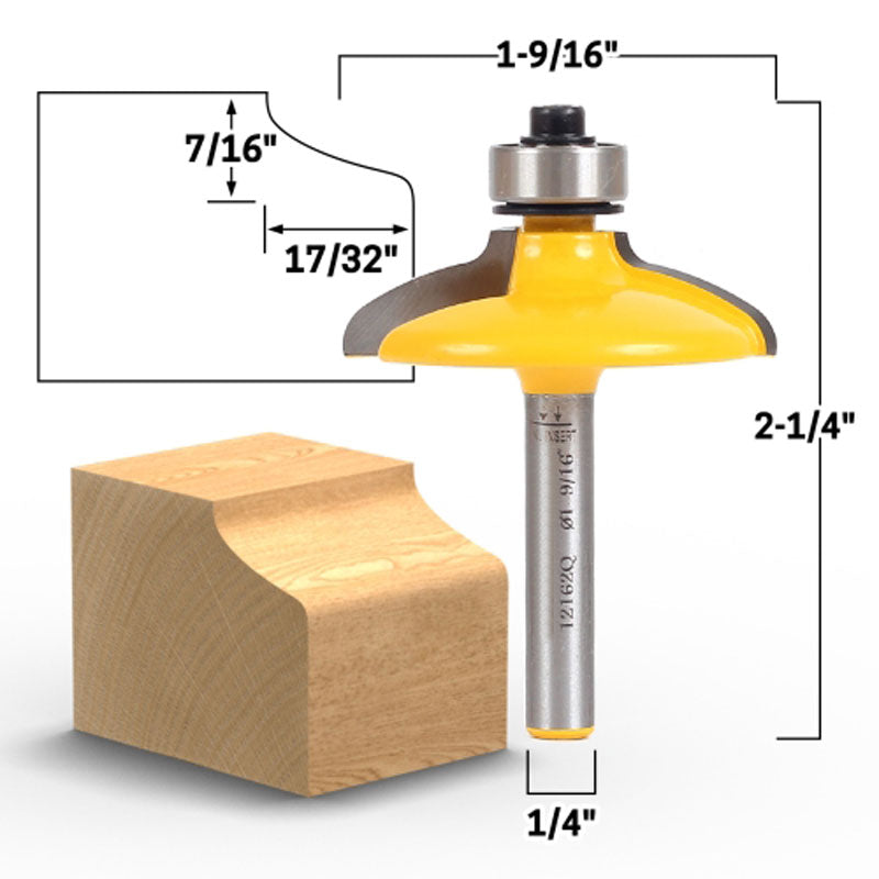 4 Bit Door and Drawer Front Edging 1/4" Shank Router Bit Set