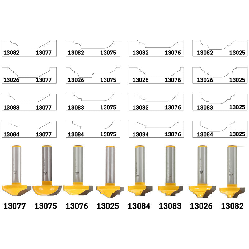 1 1/2" Bevel Faux Panel CNC Cabinet Door Raised Panel 1/2" Shank Router Bit