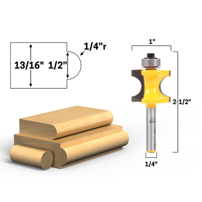 5 Bit Bullnose 1/4" Shank Router Bit Set