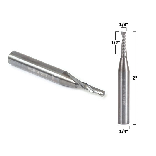 1/8" Diameter O Flute Upcut Spiral End Mill 1/4" Shank CNC Router Bit