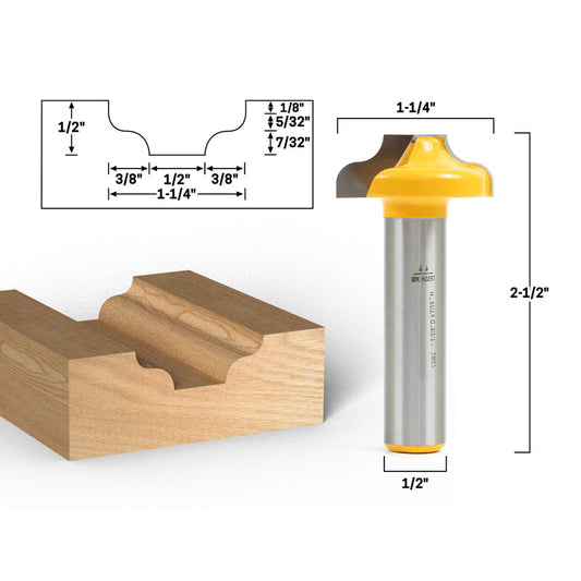 Traditional Ogee CNC Cabinet Door Rail & Stile 1/2" Shank Router Bit