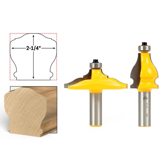 Classical & Beaded 2 Bit Handrail 1/2" Shank Router Bit Set