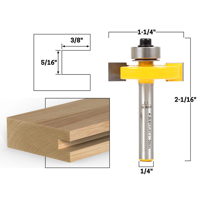 4 Bit Slot Cutter 1/4" Shank Router Bit Set