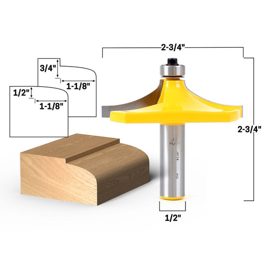 2 3/4" Diameter Thumbnail Table Edge Thumbnail 1/2" Shank Router Bit