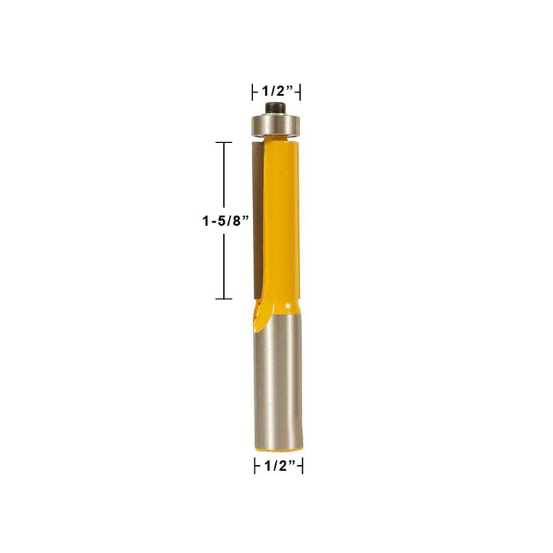 Flush Trim Router Bit 5/8" X 1/2" 1/2" Shank End Bearing