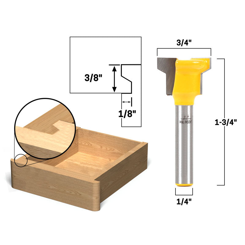 Reversible Drawer Front Joint 1/4" Shank Router Bit