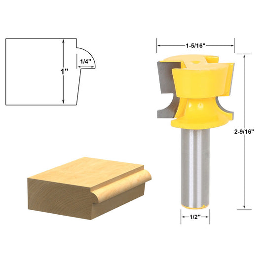 Cabinet Door Lip With Tapered Back Rabbet 1/2" Shank Router Bit