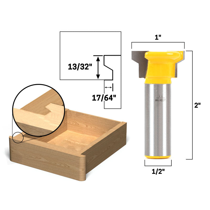 Reversible Drawer Front Joint 1/2" Shank Router Bit