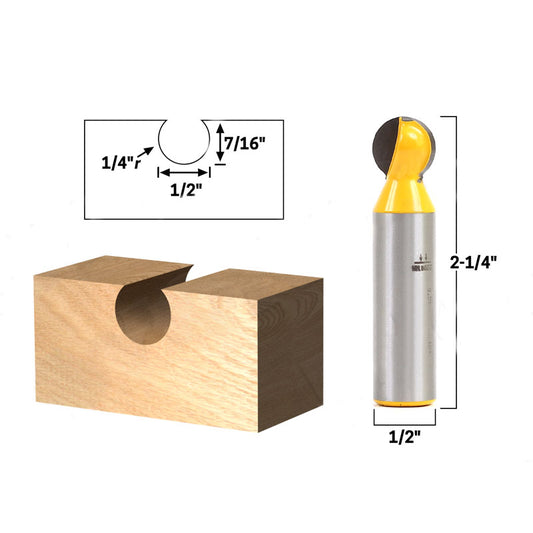 Ball End 1/4" Radius Router Bit