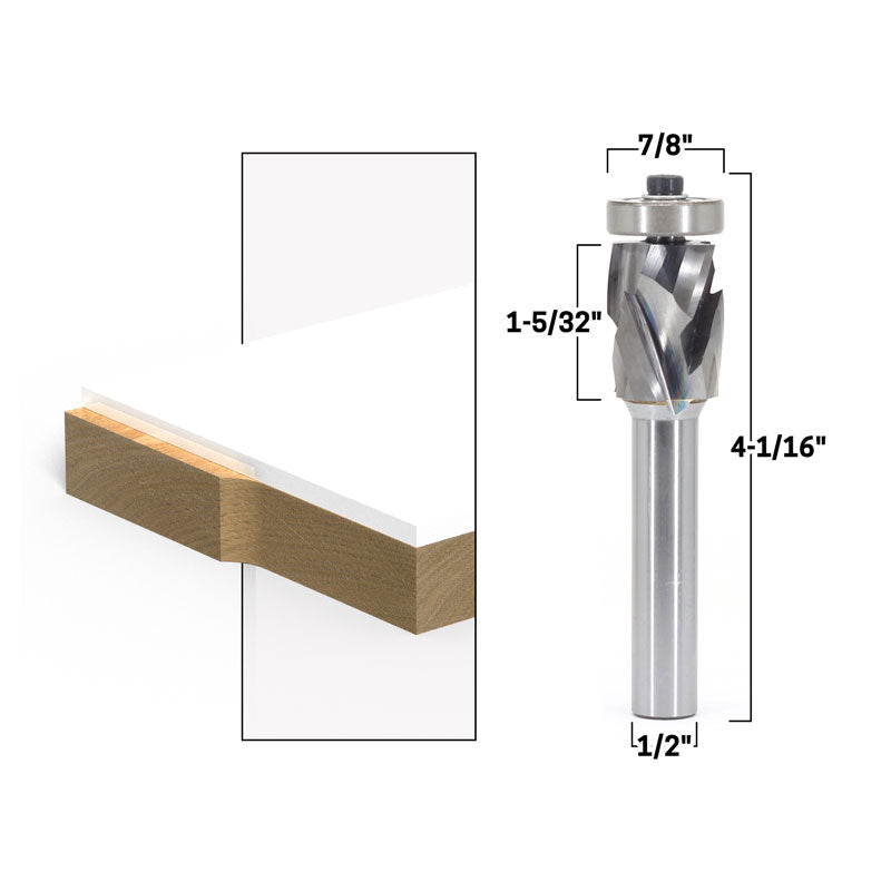 Bottom Bearing Ultra Perfomance Compression Flush Trim 1/2" Shank Router Bit