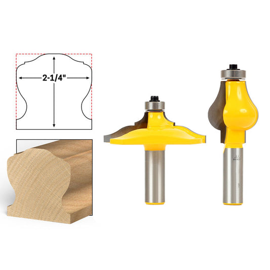 Classical 2 Bit Handrail 1/2" Shank Router Bit Set