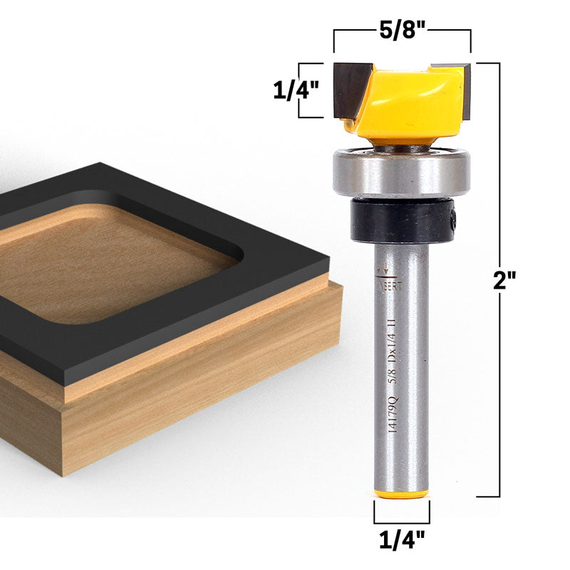 5/8" Diameter Flush Trim Template 1/4" Shank Router Bit