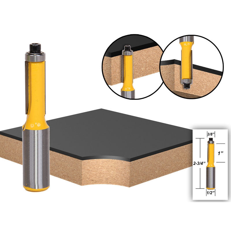 Flush Trim 3/8"W X 1"H 1/2" Shank Router Bit End Bearing