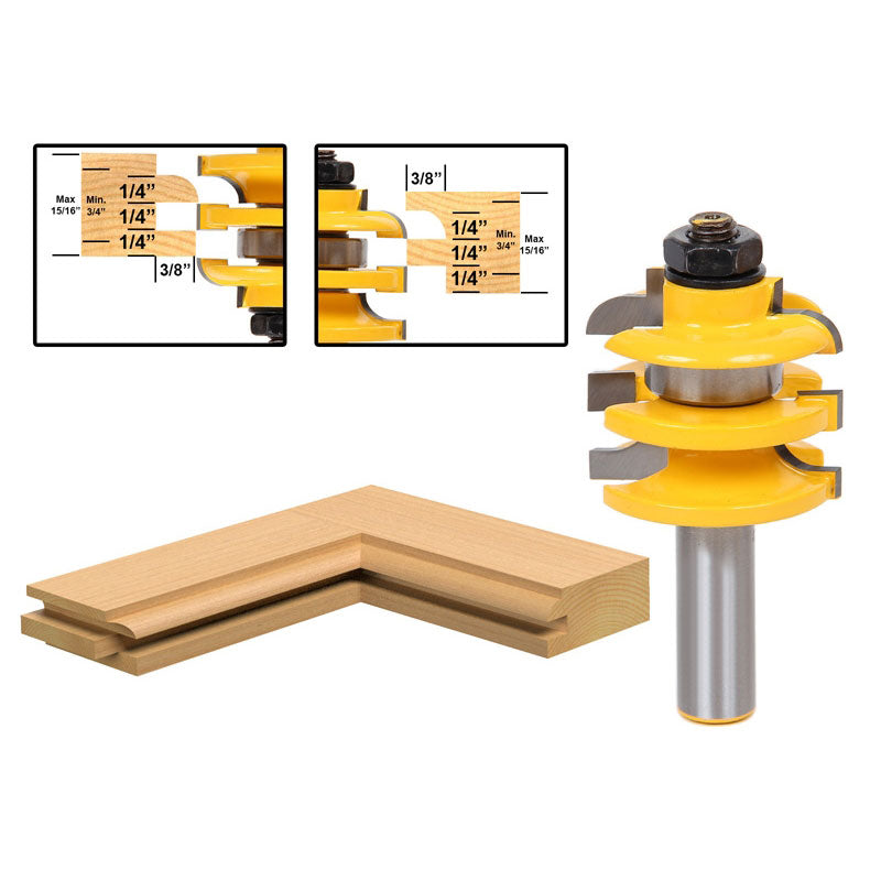 Cove Stacked Rail and Stile 1/2" Shank Router Bit