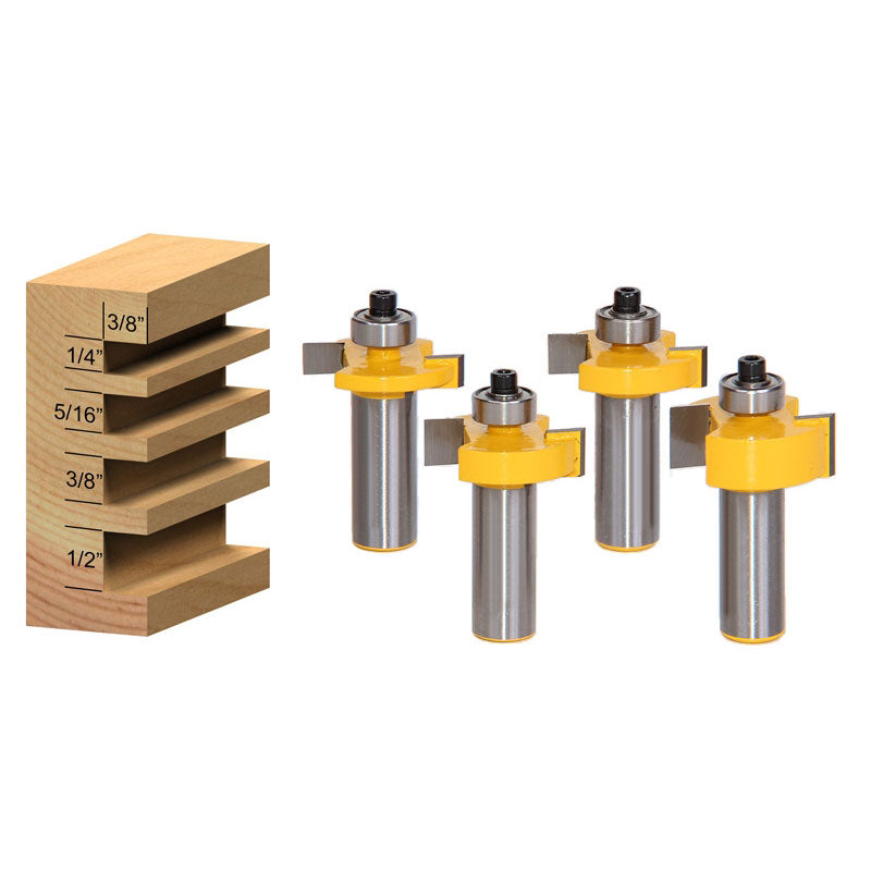 4 Bit 1/2" Shank Slotting/Grooving Router Bit Set