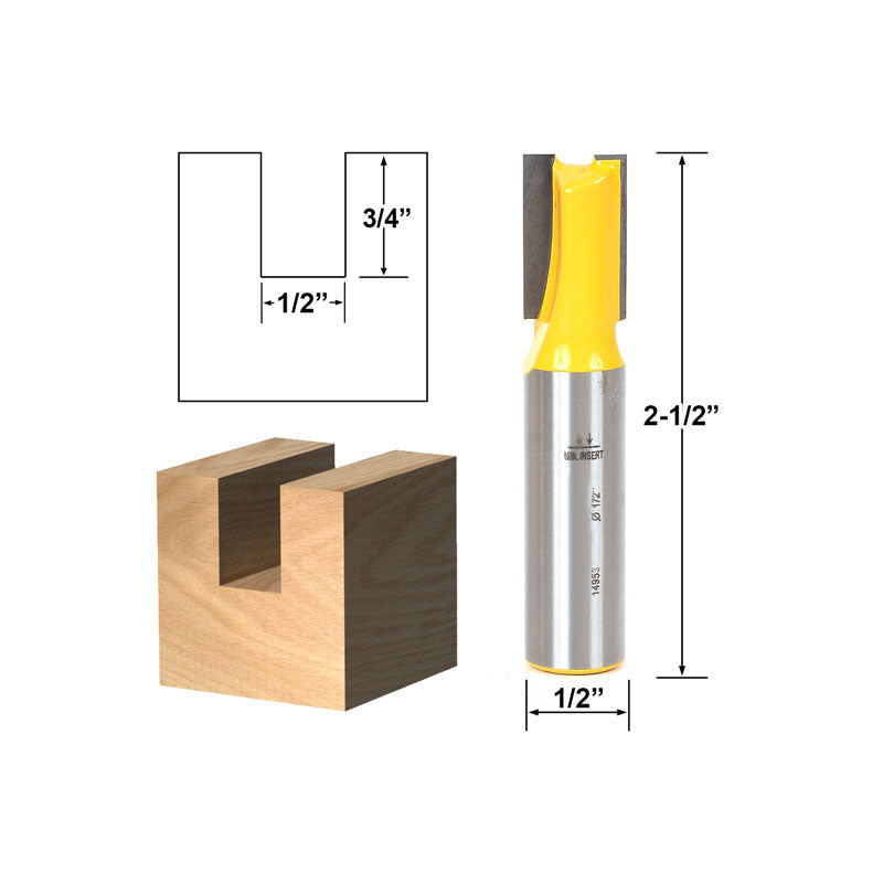 Straight/Dado 1/2"W x 3/4"H 1/2" Shank Router Bit