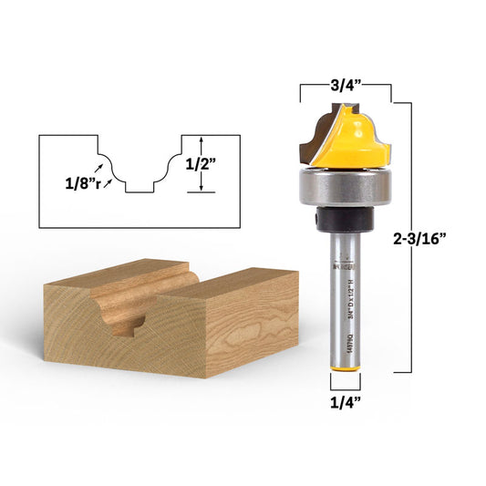 3/4" Faux Panel Roman Ogee Groove 1/4" Shank Router Bit