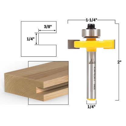 4 Bit Slot Cutter 1/4" Shank Router Bit Set