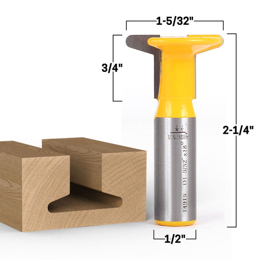 WoodAnchor Compatible Slotting 1/2" Shank for WoodAnchor Sliding Nuts Router Bit