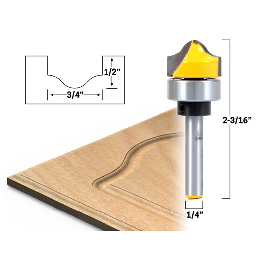 3/4" Faux Panel Ogee Groove 1/4" Shank Router Bit